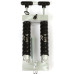 2 x 45 Milliliter Aluminum Twin Dual Injector Mixing Set for Soft Plastic Fishing Lure Mold (Locking Nozzle)